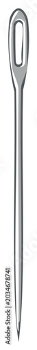 Simple stylized illustration of a metal darning needle for sewing or crafts