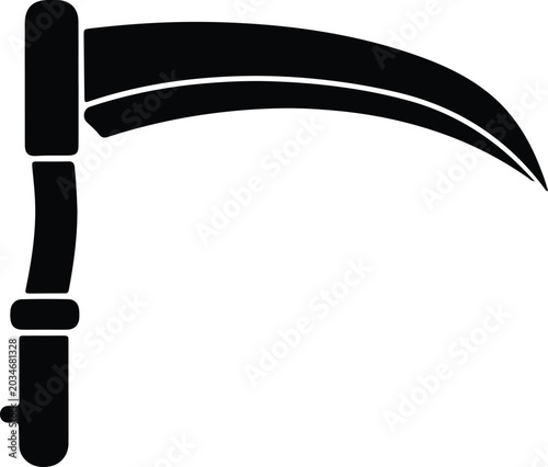 Bild auf Leinwand Silhouette design of a sharp grim reaper scythe on white vector