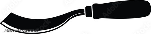 Konstfotografi Silhouette design of professional woodworking curved carving chisel tool icon ve