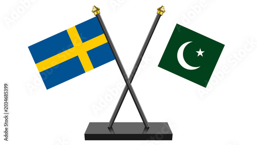 Flag of Pakistan and Sweden