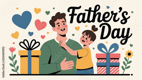 Foto A loving father and daughter celebrate father s day with heartfelt gifts