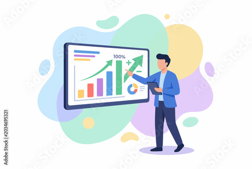 Business Analyst Monitoring Performance Growth and Data Analytics