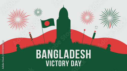 Foto Bangladesh national day celebration with fireworks and a prominent monument