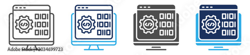 Tableau sur toile compiler icon set multi concept