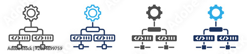 Photos orchestration icon set multi concept