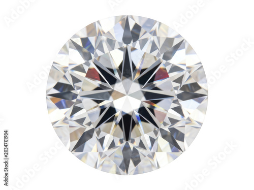 Sparkling round brilliant cut diamond gemstone