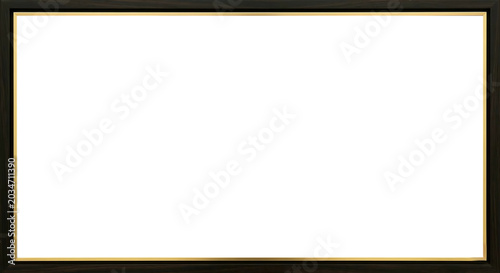 Photos Luxury black ebony wood frame with elegant gold metallic inner border, premium m