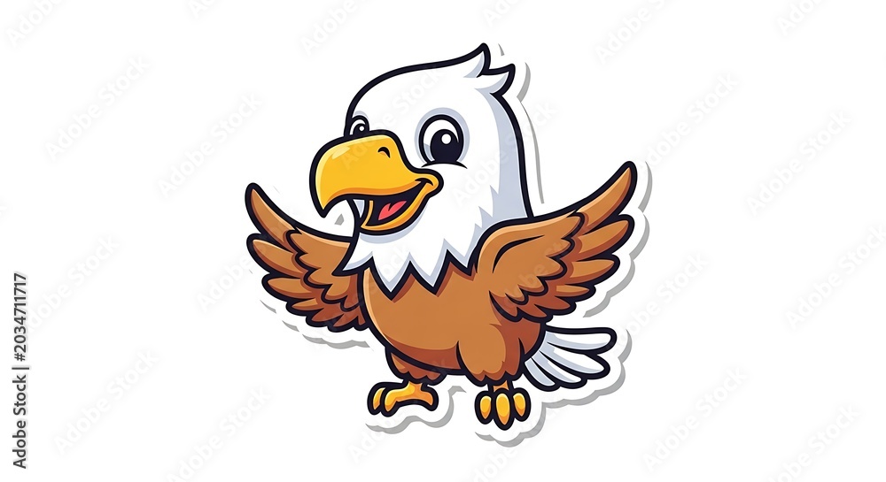 Naklejka premium Cartoon bald eagle