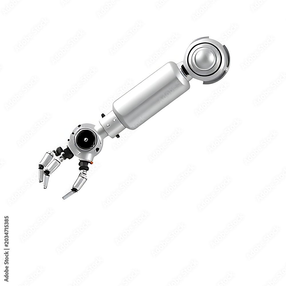 Fototapeta premium Robotic arm isolated on white background.