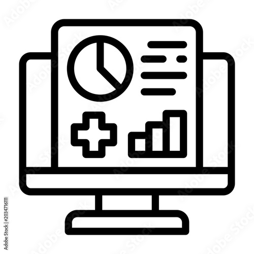 digital healtcare dashboard icon line