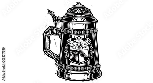 Vintage beer stein illustration
