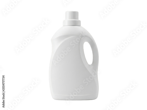 White plastic laundry detergent bottle