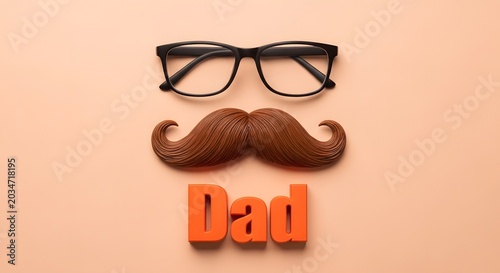 Happy father's day glasses mustache dad face graphic