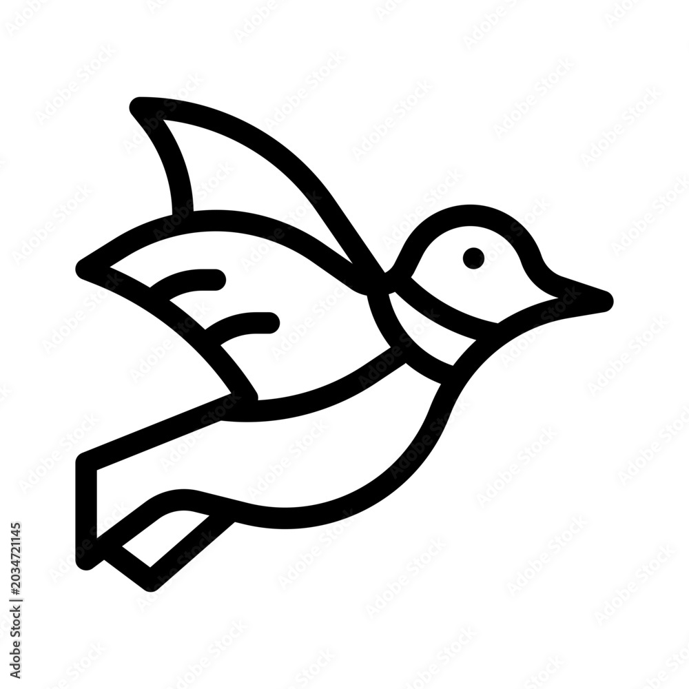 Obraz premium hummingbird line icon