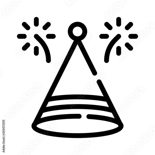party hat line icon