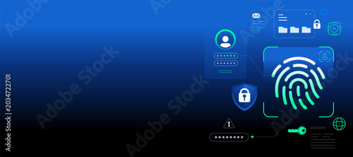 Digital Identity Security and Protection Banner illustration