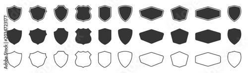 Set of Various Shield Shapes for Logos and Emblems