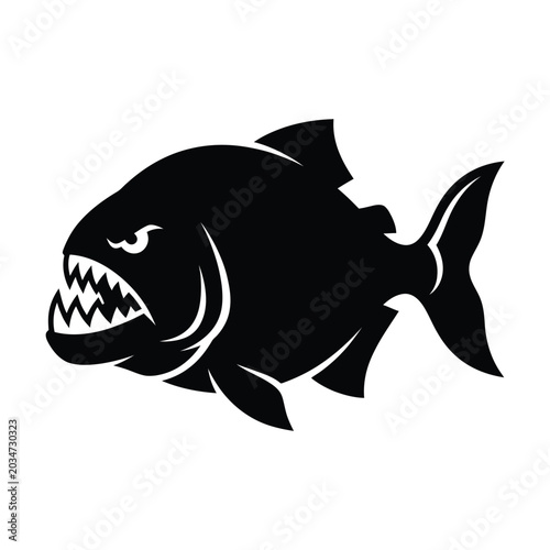 Black silhouette of a shark fish.