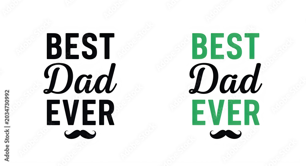 Naklejka premium Best dad ever text design isolated on transparent background
