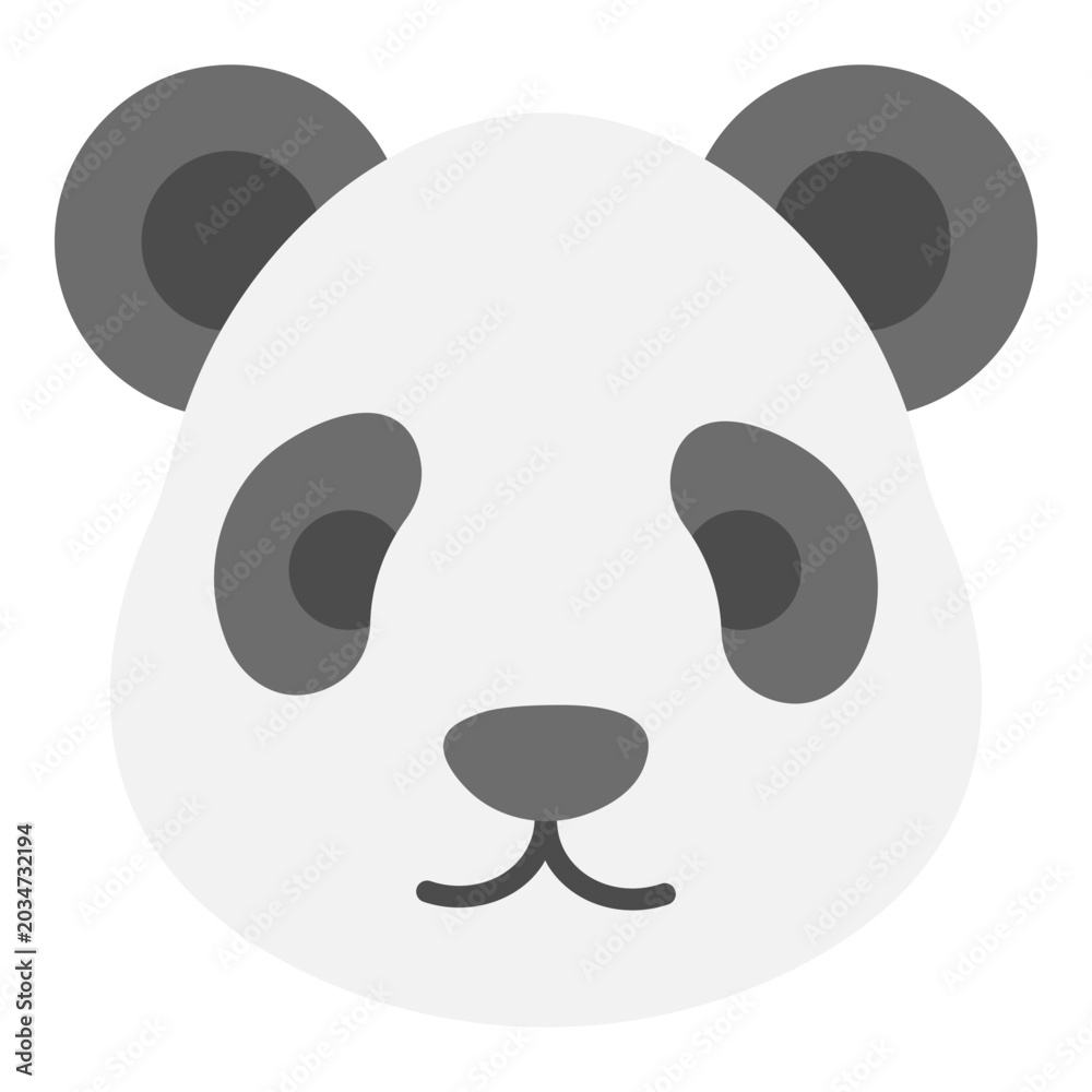 Fototapeta premium Panda Face Icon - Cute Animal Cartoon Illustration