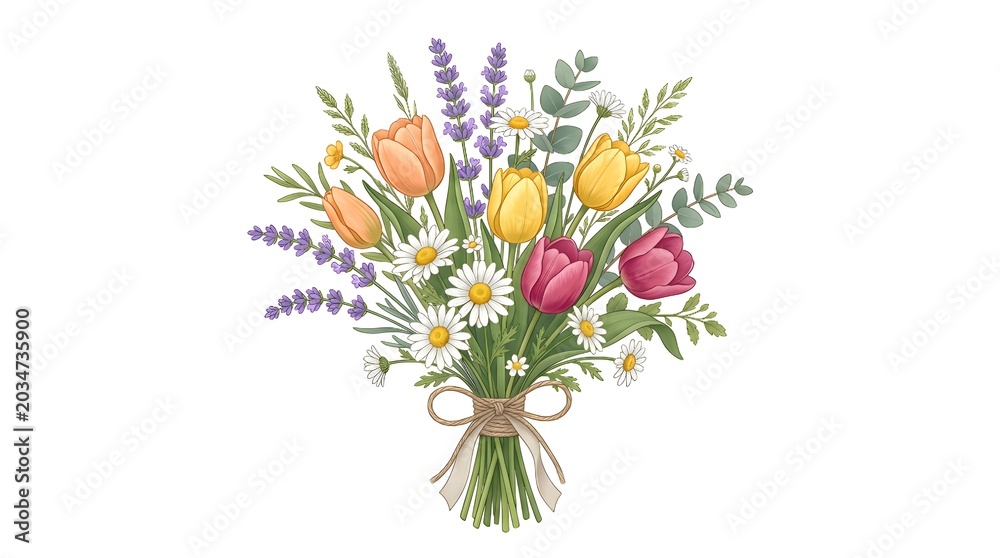 Obraz premium Wildflower Bouquet in Rustic Vase with Soft Natural Light