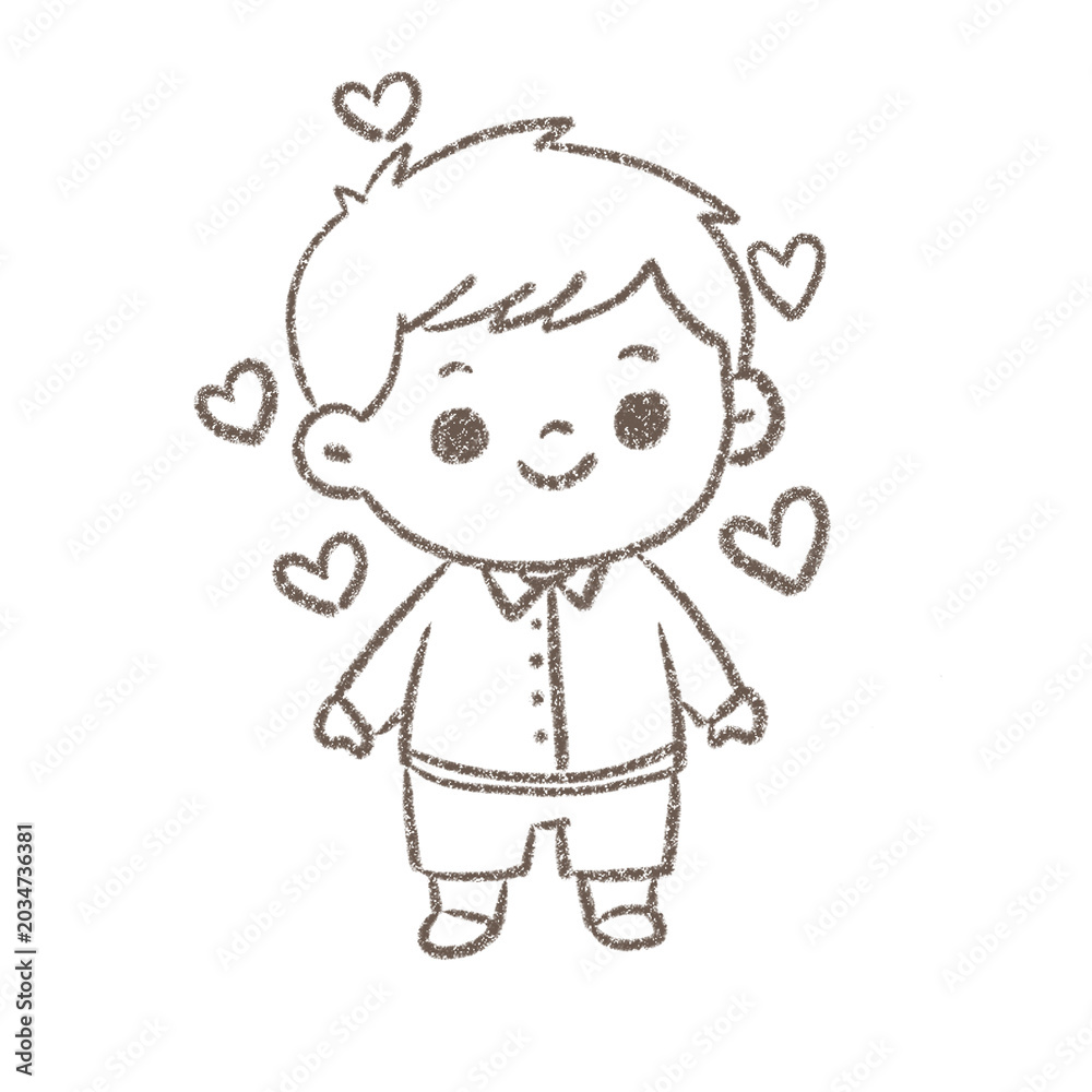Fototapeta premium little boy doodle with love