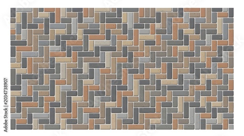 Overhead View of Geometric Concrete Paving Blocks in Neutral Tones Urban Texture