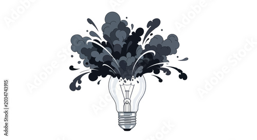 Photos Exploding Light Bulb Idea - Creative Concept