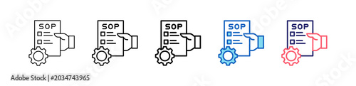 Sop Icon In 5 Different Styles Set Collection.   