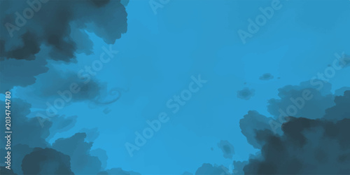 Tableau sur toile Blue sky with white clouds and bright sunlight over a clear natural sky atmosphe