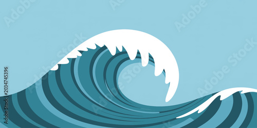 Obraz na płótnie Abstract blue wave background with sharp metallic blade design illustration