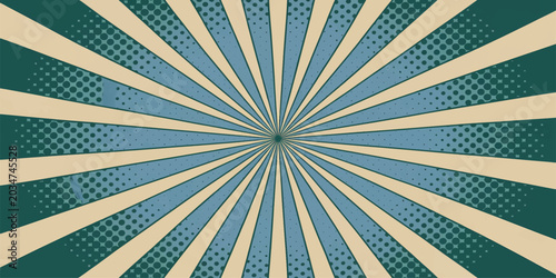 Bild auf Leinwand Retro grunge sunburst rays background with vintage blue starburst pattern