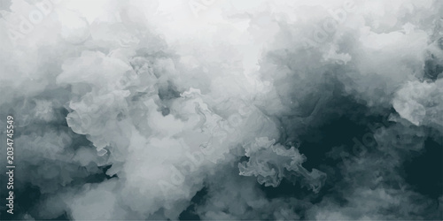Foto Dark storm clouds and smoke drifting across the blue sky
