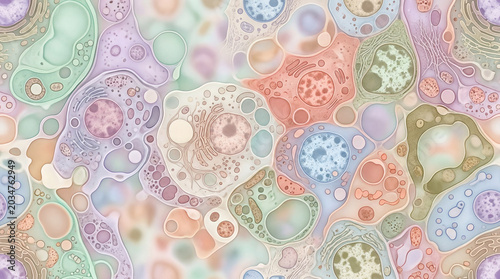  Pastel Microscopic Cells Pattern