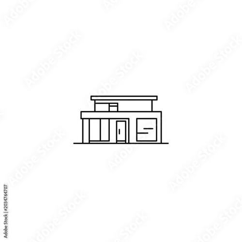 Smart Home Black Line Icon Set – Minimal Flat Outline Tiny House Collection on White Background