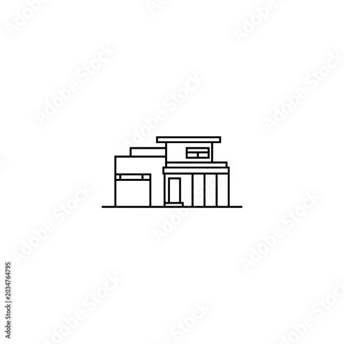 Smart Home Black Line Icon Set – Minimal Flat Outline Tiny House Collection on White Background
