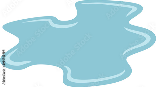 Flat vector illustration of a water puddle design element 