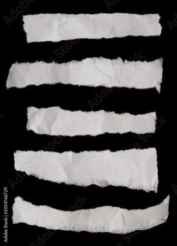 Ripped paper strips
