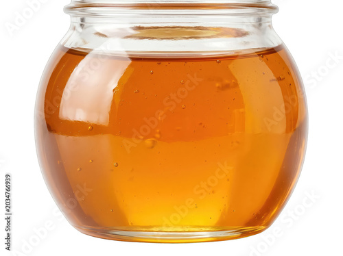 Golden honey jar with transparent background isolated for natural sweetness and food design