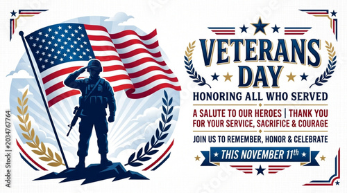 Foto Veterans Day Salute to Heroes Honoring All Who Served.