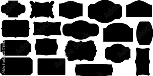 Set of black vintage frames and decorative labels for design