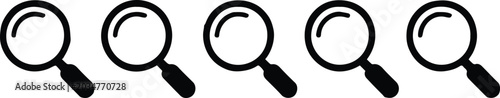 Foto magnifying glasses set with black and white design elements featuring search, in