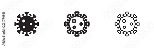Obraz na płótnie Coronavirus or virus cell icon in multiple styles
