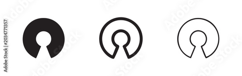 Schilderij op canvas Open source software or keyhole icon, representing access and transparency in different styles