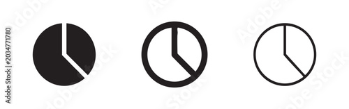 Foto Pie chart or time progress icon set