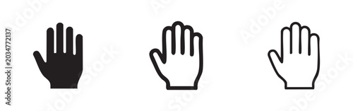 Fotografija Set of open hand icons in different styles, stop or greeting vector symbol
