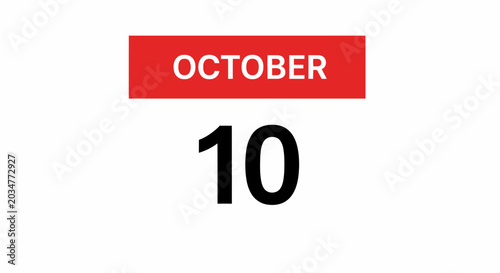 Photos October 10 Calendar Date Icon