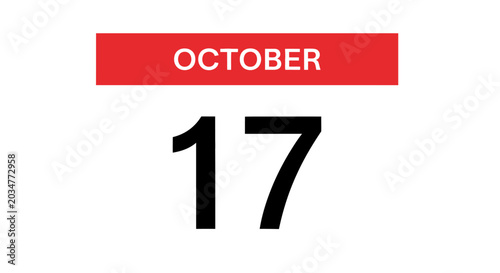 Canvastavla October 17th Calendar Date - Simple Graphic Representation