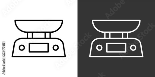 Foto Scale Black And White Icon Set Collection Pack Vector Illustration