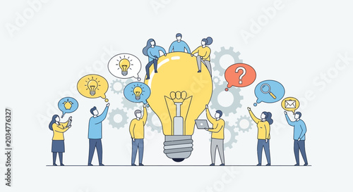 Teamwork Brainstorming: Creative Ideas, Problem Solving Concept